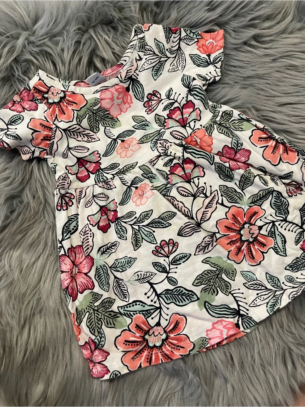Cute baby girl dress 18 months old navy floral print #2790